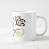 Vogels en herfst grote koffiekop (Rechts)