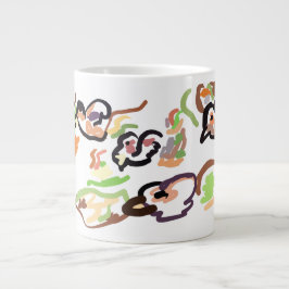 Vogels en herfst grote koffiekop