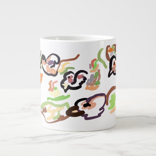 Vogels en herfst grote koffiekop (Voorkant)