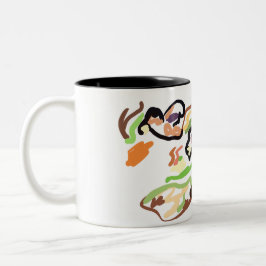 Vogels en herfst tweekleurige koffiemok