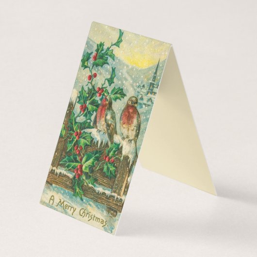 Vogels en Holly Berries Vrolijke kerst Kaart (Voorkant)