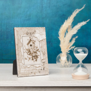 vogels en House Shabby Chic Fotoplaat