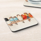 Vogels en kalm bier onderzetter (Linkerzijde)