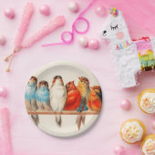 Vogels en kalm papieren bordje (Feest)