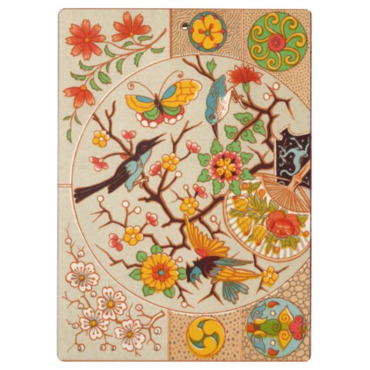 Vogels en karton klembord (Achterkant)