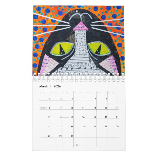 Vogels en katten kalender (Mar 2026)