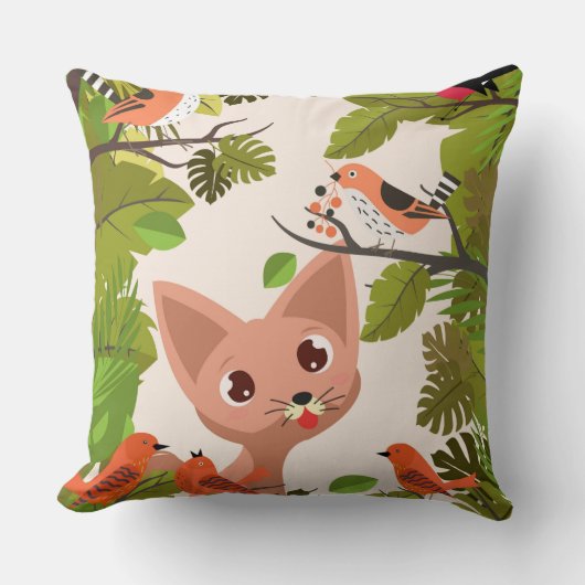 Vogels en katten kussen (Voorkant)