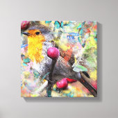 Vogels en kersenbloesems canvas afdruk (Voorkant)