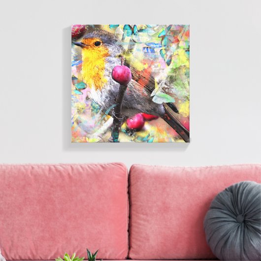 Vogels en kersenbloesems canvas afdruk (Insitu (Woonkamer))