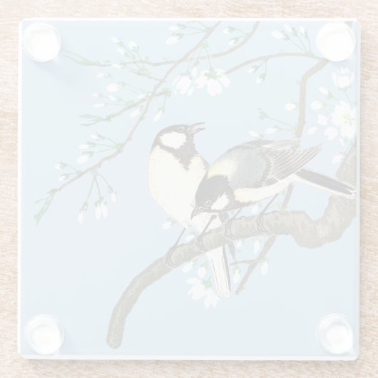 Vogels en kersenbloesems Ohara Koson Glazen Onderzetter (Achterkant)