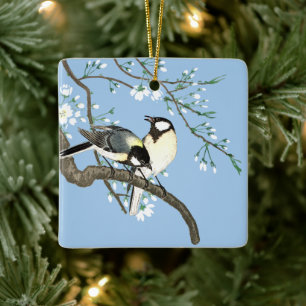 Vogels en kersenbloesems Ohara Koson Keramisch Ornament