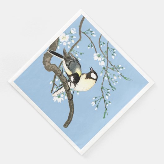 Vogels en kersenbloesems Ohara Koson Servet (Hoek)