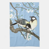 Vogels en kersenbloesems Ohara Koson Theedoek (Verticaal)