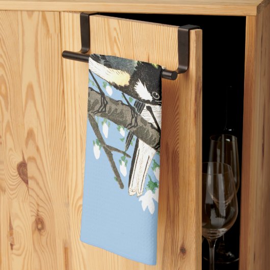 Vogels en kersenbloesems Ohara Koson Theedoek (Derde Gevouwen)