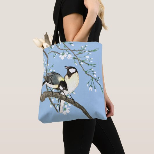 Vogels en kersenbloesems Ohara Koson Tote Bag (Dichtbij)