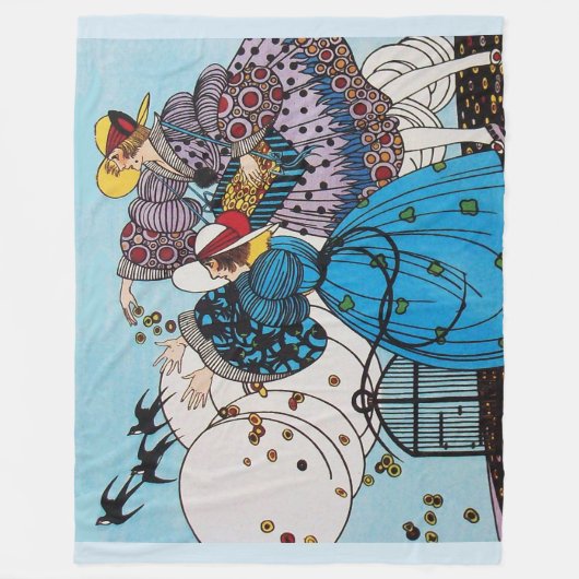 VOGELS EN KLADIGEN, KARTDECENBEAUTY-MODE FLEECE DEKEN (Voorkant)