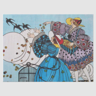 VOGELS EN KLADIGEN, KARTDECENBEAUTY-MODE TISSUEPAPIER