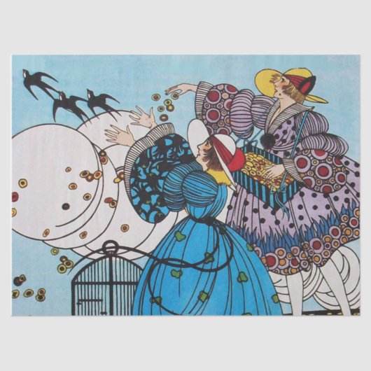 VOGELS EN KLADIGEN, KARTDECENBEAUTY-MODE TISSUEPAPIER (Voorkant)