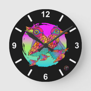 Vogels en kleur ronde klok