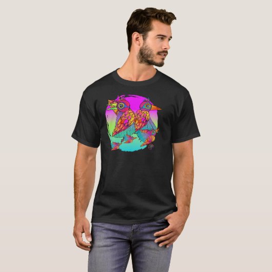 Vogels en kleur t-shirt (Voorkant volledig)