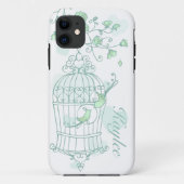 Vogels en kooienhak groene naam iphone case (Achterkant)