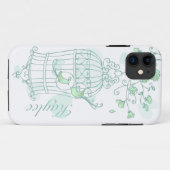 Vogels en kooienhak groene naam iphone case (Achterkant (horizontaal))