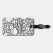 Vogels en kopjes bagagelabel (Achterkant horizontaal)