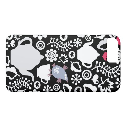 Vogels en kopjes Case-Mate iPhone case (Achterkant (Horizontaal))