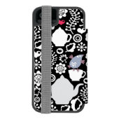 Vogels en kopjes incipio iPhone portemonnee hoesje (Agenda Achterkant)