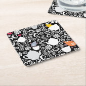 Vogels en kopjes kartonnen onderzetters (Schuin)