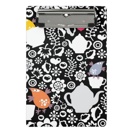 Vogels en kopjes mini klembord (Voorkant)