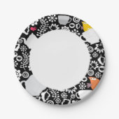 Vogels en kopjes papieren bordje (Voorkant)