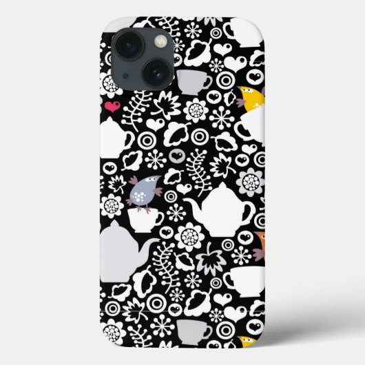 Vogels en kopjes patroon Case-Mate iPhone case (Achterkant)
