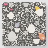 Vogels en kopjes stenen onderzetter (Voorkant)