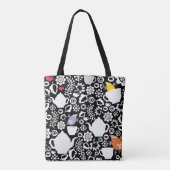 Vogels en kopjes tote bag (Achterkant)