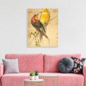 vogels en langerlijker papier canvas afdruk (Insitu (Woonkamer))