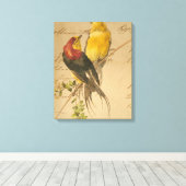 vogels en langerlijker papier canvas afdruk (Insitu (Houten vloer))