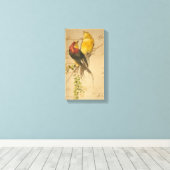  vogels en langerlijker papier canvas afdruk (Insitu (Houten vloer))