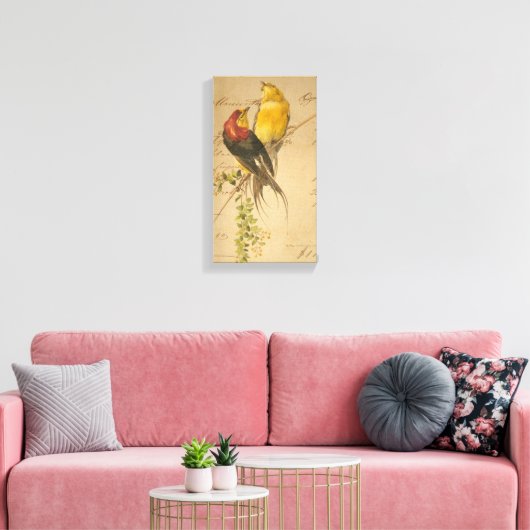  vogels en langerlijker papier canvas afdruk (Insitu (Woonkamer))
