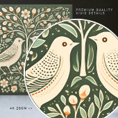 Vogels en levensboom Groene Art Nouveau Tegeltje