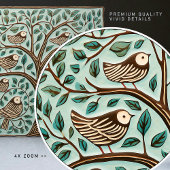 Vogels en levensboom Sage Green Art Nouveau Tegeltje
