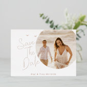 Vogels en luchtig folie Save the Date Uitnodiging (Staand Voorkant)