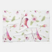 Vogels en Magnoliabomen Theedoek (Horizontaal)