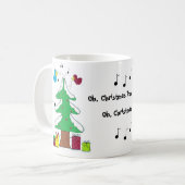 Vogels en muzieknoten Kerst mok (Voorkant links)