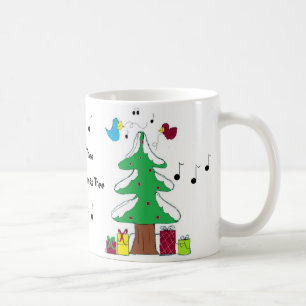 Vogels en muzieknoten Kerst mok