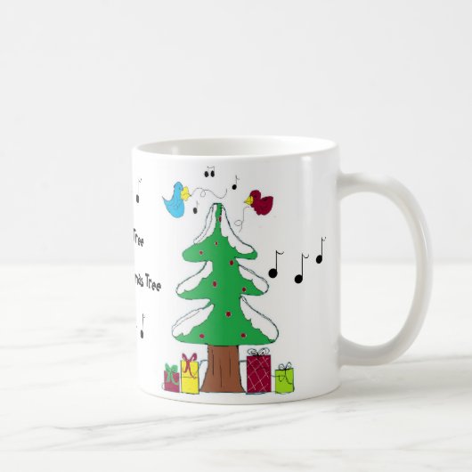 Vogels en muzieknoten Kerst mok (Rechts)