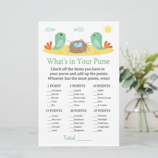 Vogels en nest Wat zit er in je baby show? (Staand voorkant)