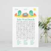Vogels en nesten Baby shower Word Search Game (Staand voorkant)