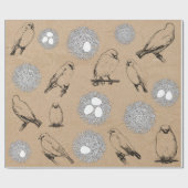 vogels en nestkraft Brown Cadeaupapier (Vlak)