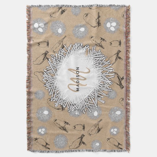 vogels en nestkraft Brown Deken (Voorkant Verticaal)